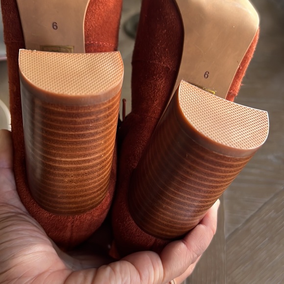 Jeffrey Campbell Suede Leather Booties Rust Size 6 - Picture 4 of 8
